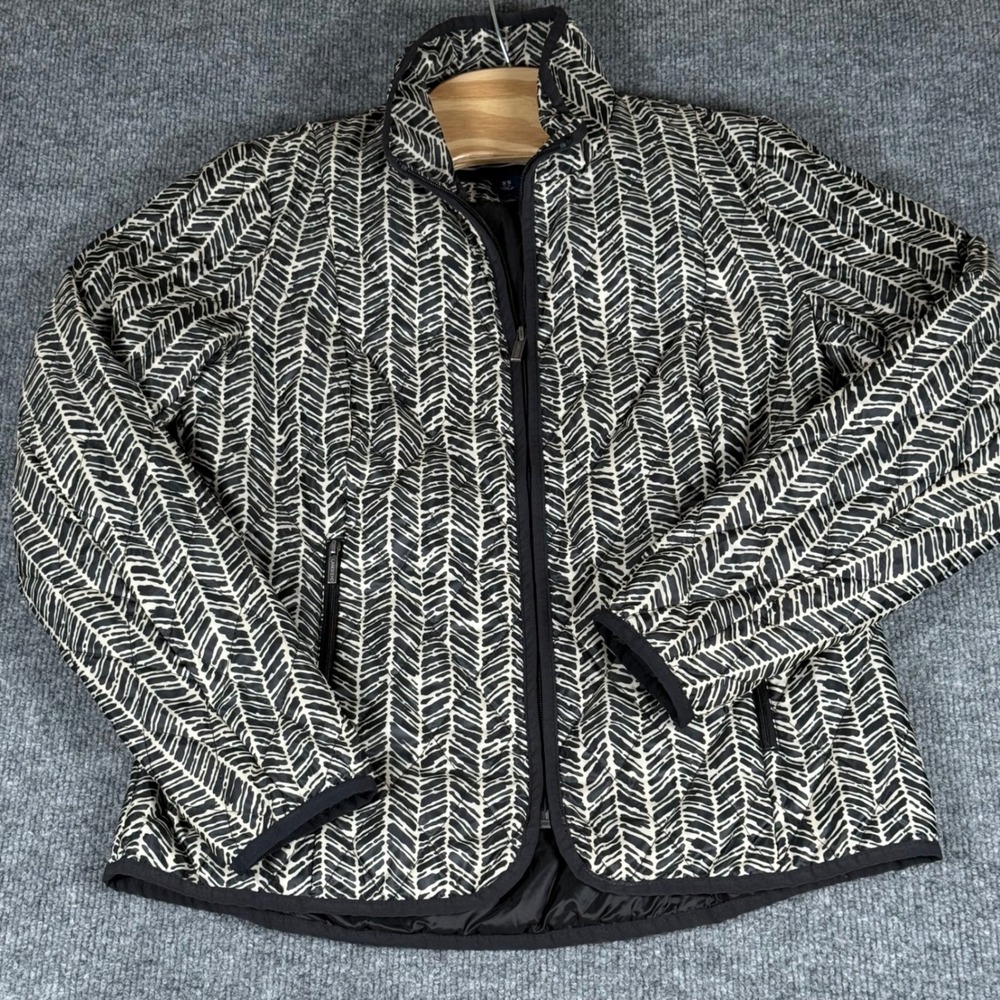 Lands End Lightweight Jacket XS Geometric Quilted PrimaLoft Activewear Thermal‎